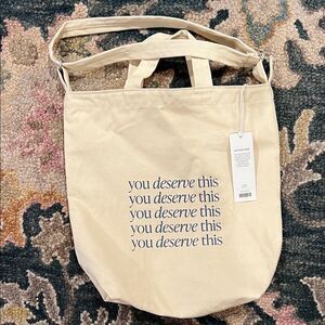 Cream Canvas Tote Bag baggu